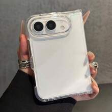 極簡透明手機殼，相容 iPhone Duo，抗黃變、抗指紋、防震硬殼，相容 iPhone 折疊手機 - 無色 - 查看 2