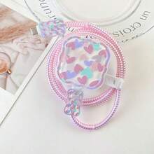 Small Heart Design Charger And Cable Protection Set, Durable Apple 40W Charging Cable Protector, Anti-Break Cable Organizer - Multicolor - View 2