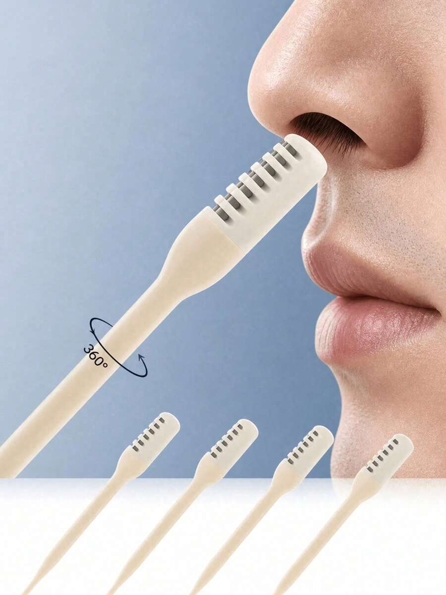 10/5/3/1pc Manual Nose Hair Clipper Set, Easy To Clean, No Battery Required, 360 Degree Rotating Nose Hair Clipper For Cleaning, Hair Removal, Shaver For Women - Multicolor - View 1