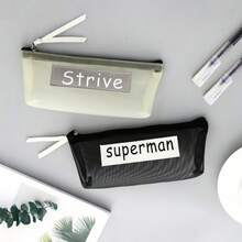 Minimalist Transparent Mesh Pencil Case, Zippered Stationery Bag, Creative Large Capacity Pencil Holder Storage Bag For Students, Simple Pencil Pouch For Men And Women - Multicolor - View 1