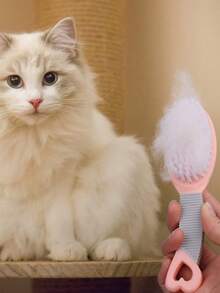 1 Set Pet Grooming Brush, Soft Bristle Dog And Cat Hair Removal Brush, Multi-Function Pet Bathing And Cleaning Brush, Suitable For Puppies And Kittens - View 6