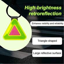 JELLOO Reflective Triangle Pendant, Triangle Sticker, Suitable For Night Cycling, Road Bike/Mountain Bike/City Bicycle, Easy To Peel And Stick Adhesive Backing, Can Be Attached To Rear Rack And Bike Frame - Multiple Styles - View 3
