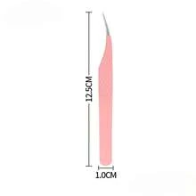 1pc Pink Stainless Steel Eyelash Extension Tweezers, Ultra-Hard Fiber Pointed Tip, High Precision Anti-Static Tweezers - Pink - View 12