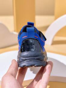1 Pair Comfortable Fashionable Lightweight Breathable Baby & Kids Sports Shoes With Easy On/Off Strap Design, Suitable For Indoor/Outdoor All-Season Wear - Blue - View 8