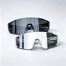 Men's Wraparound One-Piece Decor Eyewear, Colorful Coated Integrated Lens, Multi-Color Options, Fashion Accessories For Outdoor Styling - Multicolor - View 10