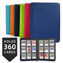 9-Pocket Card Album, Premium Zippered Trading Card Binder, 360-Side Double-Sided PU Material Card Album, Collector's Album, Card Holder For TCG, Sports Cards (6 Colors) - Multicolor - View 2