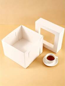1個/2個 白色正方形硬紙盒，附底座與蓋子，空白 DIY 友善禮品包裝盒，適用節慶派對小禮品與禮物收納 - 紙本 - 查看 7