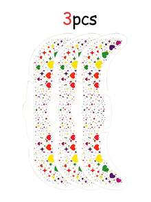 6pcs Holographic Sequin Freckle Stickers, Heart-Shaped Freckle Temporary Tattoo Stickers, Waterproof Glitter Temporary Tattoos, Shiny Star, Heart, Dot Pattern, Adult Party Holiday Daily Makeup Accessory - Multicolor - View 17