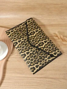 Fashionable Leopard Print Handbag, Large Capacity Portable Phone And File Lipstick Handbag, Suitable For Outdoor And Travel - Coffee - View 6