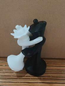 1pc King & Queen Chess Couple Statue, Wedding Decor, Romantic Anniversary Engagement Newlywed Gift, Home Decor, Desktop Display Stand - Multicolor - View 7