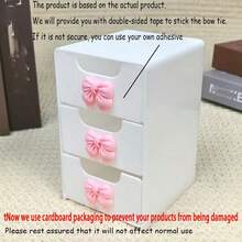 Thickened 3-Tier Plastic Drawer Storage Box With Bow-Shaped Lid, Suitable For Home/Office Desktop Storage, Multi-Functional Partition Design Vanity Jewelry Storage Box, Space-Saving Drawer Storage Box, Suitable For Home Or Office Desktop Storage - View 9