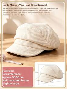 1pc Women's Beret Hat, Casual Polyester Fiber, Versatile For Daily Wear And Outdoor Use - Multicolor - View 9