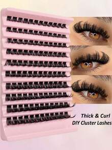 Asiteo 120pcs D-Curl Thick Single Cluster False Eyelashes, Soft Fluffy Lightweight, Suitable For Home DIY Daily Makeup Eyelash Extensions - D - View 2