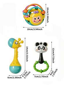 Infant Rattle Sets, Meeting The Needs Of Children At Different Stages, Baby Grip Hand Rattle, Easy To Hold Sensory Teether, Baby Early Education Educational Musical Toy, Newborn Full Moon Gift, Suitable For 1-12 Months Boys And Girls - Multicolor - View 14