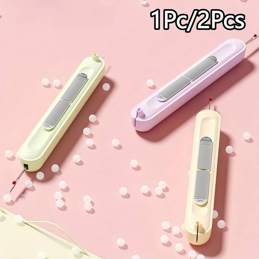 1Pc/2Pcs Easy-To-Use Threading Tool For Elderly, Multi-Function Manual Sewing Aid Tool, Built-In Thread Unraveler, Needle Detachable And Threading Device