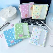 1pc Kawaii Polka Dot 3 Inch Photocard Album, Single Pocket Mini Card Collection Binder With Cute Cartoon Animal Pendant, Portable Idol Photo Card Holder For 3" & Small Cards - Multicolor - View 5
