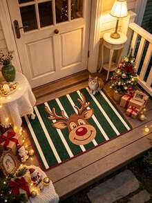 1pc Cartoon Deer Doormat, Small Rug, Welcome Mat, Carpet, Floor Mat, Outdoor Doormat, Kitchen Rug, Home Decor, Front Door Mat, Area Rug, Outdoor Mat, Home Decor, Area Carpet, Garden Rug, Washable Carpet - Multicolor - View 2