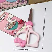 Hasbro Cute Hello Kitty Pattern Scissors, Adorned With Bow And Heart Details, Fine Stainless Steel Build, Perfect For Paper Craft, Diary Decoration, Handmade Projects, Daily Home And Office Decorative Stationery Supplies - A - View 6