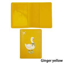 1pc Cute Duck Print PU Passport Holder, Gold Embossed Airplane Pattern Passport Cover, Portable Travel Wallet, Travel Accessory And Holiday Gift - Duck - View 13