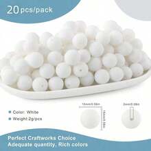 20/36 Buah Manik-Manik Bulat Silikon 1,5 Cm/0,59in, Cocok untuk Pembuatan Perhiasan, Gantungan Kunci DIY, Kalung, Gelang, dan Bahan Kerajinan Tangan, Perlengkapan Pembuatan Perhiasan, Tersedia Berbagai Warna - MultiWarna - View 6