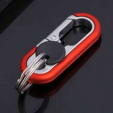 Random Color Car Keychain Business Keychain High-End Metal Key Ring Men's Waist Hanging Car Key Chain Creative Metal Alloy Key Chain Car Key Pendant Simple Anti-Loss Key Ring Lock Key Holder Car Interior Accessories Small Pendant Men's And Women's Car Accessories Interior Car Parts - Multicolor - View 6