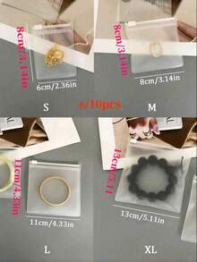 10pcs Self-Sealing EVA Zipper Bags - Jewelry Storage Bags, Suitable For Earrings, Rings And Accessories, Anti-Oxidation Reusable Sealed Packaging, Transparent Small Sealed Bags, Prevent Oxidation, Great Helper For Home And Travel - White - View 11