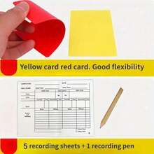 Complete Referee Toolkit: 1 Set Football Soccer Referee Wallet Notebook With Red And Yellow Cards - Red and Yellow - View 4