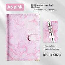 1 cái vỏ sổ binder A6 rời không trang trong, họa tiết vân đá cẩm thạch, 6 lỗ, dùng làm sổ theo dõi ngân sách tiền mặt, quà sinh nhật, sổ kế toán, planner - Nhiều màu - Xem 6