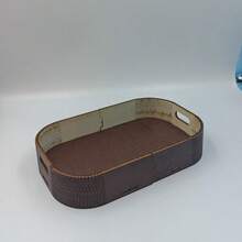1pc Walnut Wood Bamboo Tray With Handle, For Food, Snacks, Drinks, Sushi, Steak, Pizza, Desserts, Cakes, Bread, Breakfast, Coffee, Tea, Platter - Maroon - View 6