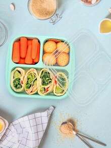 1PC Compartment Snack Candy Nut Storage Box, 3-Section Design, Portable Meal Prep Lunch Box, Suitable For Home, Office, Travel And Storage - Multicolor - View 4