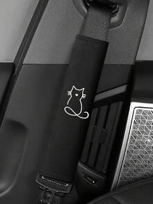Car Cat Embroidery Pattern Seat Belt Shoulder Pad, Seat Belt Protector, Comfortable Textile Material, Universal Fit For Front Seat Seat Belt Pad - All Season Car Safety Accessory, Car Interior Accessory; Suitable For Driver And Passenger Use; Long Distance Travel And Driving. Car Decoration Accessory, All Season Universal. - One Size - View 8