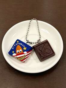 1pc Realistic Chocolate Keychain, Casual Food-Inspired Bag Charm, Sweet & Cool Backpack Pendant, Novelty Small Gift - Brown - View 10