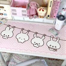 Sweet Pink Dots Pig Pattern PU Leather Desk Pad, Kawaii Large Mouse Mat, Waterproof Anti-Scratch Desk Cover, Lovely Pastel Table Decor For Gaming & Daily Workspace - View 4
