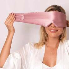 1pc Luxury Silk Neutral Sleep Mask, Comfortable & Breathable, Travel Essential, Solid Color, For Ultimate Sleep Experience - Multicolor - View 2