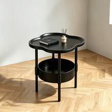 Modern Minimalist Small Coffee Table - 2-Tier With Storage Shelf, Space-Saving Sofa Side Table, Durable Plastic Assembly, Suitable For Apartments, Dorms And Small Living Rooms - Multicolor - View 14