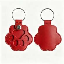 1pc Customized Pet Photo Name Leather Keychain Personalized Paw Print Pet Hair Memorial Keepsake Storage Ring Dog Cat Lover Gift Pendant - Multicolor - View 13