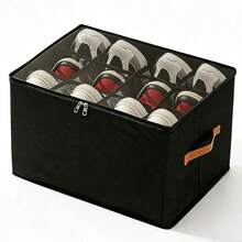 1pc Foldable Fabric Shoe Box With Transparent Lid, Divided Storage Bin, Dust-Proof And Moisture-Proof, Large Capacity Multi-Functional Organizer Basket For Home - Multicolor - View 9
