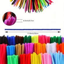 Multi-Color Chenille Stems DIY Craft Material Kit, Soft Bendable Plush Pipe Cleaners Creative Handmade Set, Suitable For Children's Crafts, Art Classes, Parent-Child DIY, Bouquet Weaving, Holiday Decorations, Gift Making, Party Decor And Creative Art Projects - Multicolor - View 4