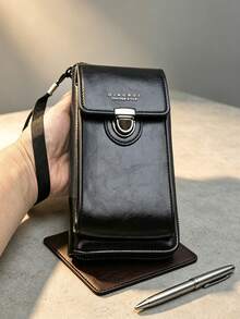 1pc PU New Men's Long Wallet, Multi-Card Slots, Zipper, Snap Button, Vintage, Large Capacity Phone Multifunctional Clutch Bag, Cards, Cash, Coins Can Be Organized And Stored, Classic Low-Key Appearance Suitable For Commuting, Business Travel And Other Scenarios, Durable And Practical For Men's Daily Use - Black - View 12