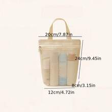 [Tas Penyimpanan Koper] Tas Kosmetik Penyimpanan Koper Genggam Jaring, Kapasitas Besar, Tas Penyimpanan Perlengkapan Mandi Perjalanan Multi-Fungsional Kelas Atas - MultiWarna - View 8