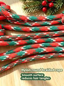 Kalung Anjing Natal, Desain Anyaman Buatan Tangan yang Dapat Diatur, dengan Liontin Pohon Natal dan Santa Claus, Hadiah Natal untuk Hewan Peliharaan, Cocok untuk Anjing dan Kucing Kecil - MultiWarna - View 4