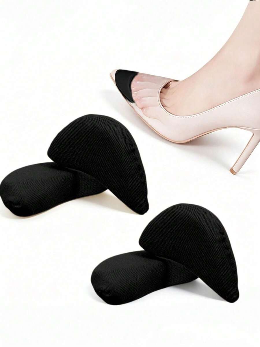 2 Pairs/Women's High Heel Shoe Toe Fillers Soft Comfortable Anti-Friction Foot Slide Half Size Insoles - Multicolor - View 1