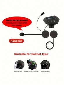 1 bộ tai nghe mũ bảo hiểm xe máy không dây rảnh tay, hỗ trợ đàm thoại, âm thanh stereo chống nhiễu, loa nghe nhạc - BT-12 - Xem 13