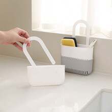 Adjustable Hanging Sink Storage Basket - Space-Saving Sponge, Brush And Cleaning Tool Drainage Rack, Multi-Compartment Design Durable Plastic, Ergonomic Faucet Storage Hook, Kitchen Sink Organizer, Sturdy Structure - Multicolor - View 6