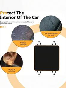 1 Pc Dog Car Seat Cover, Waterproof & Tear-Resistant Pet Seat Protector, With Buckle Straps, Scratch-Resistant & Non-Shedding Dog Back Seat Mat, Universal Fit For Most Cars, Trucks, SUVs - Multicolor - View 5