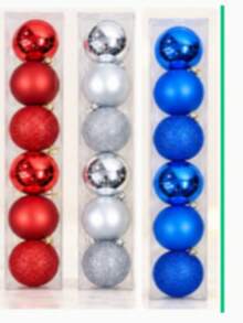 Christmas Ball Ornaments 6PCS Set, 8cm Hanging Baubles For Tree Garland Window Party Decor, 5 Colors - 8cm-6PCS - View 28