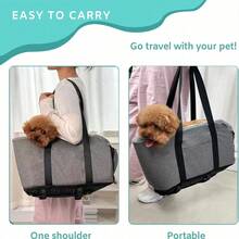 Pet Car Carrier Bed, Cat Dog Nest, Car Center Console Cushion, Portable Pet Carrier Bag, Suitable For Small & Medium Pets - Grey - View 7