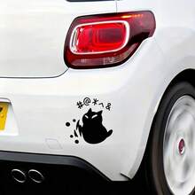 Angry Swearing Cat Car Sticker, Funny Grumpy Cat Decal For Window Mirror Bumper, Humorous Sassy Vehicle Decor Gift - A - View 4
