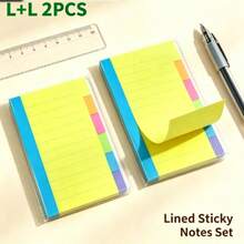 1/2 Pack 60pcs Adhesive Index Dividers With Bright Color Sticky Notes And School Notebook Index Tabs, Loose-Leaf Binder Supplies For Students And Adults - one-size - View 1