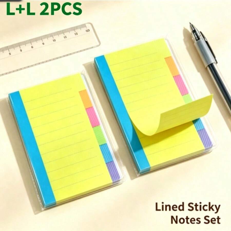 1/2 Pack 60pcs Adhesive Index Dividers With Bright Color Sticky Notes And School Notebook Index Tabs, Loose-Leaf Binder Supplies For Students And Adults - one-size - View 1